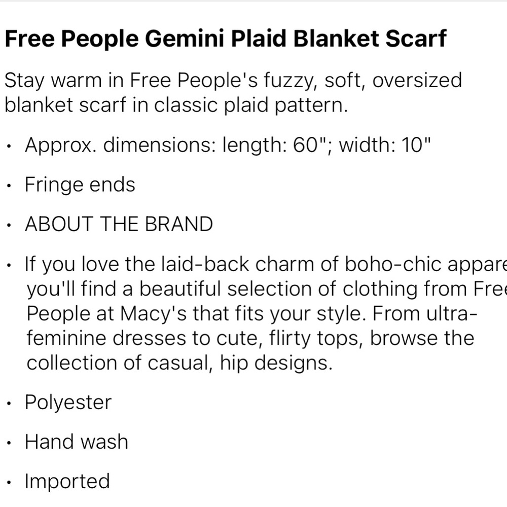 Free People Gemini Scarf NWT - Picture 3 of 3